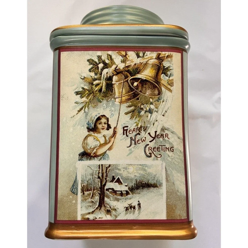 Vintage Oneida Sakura Holiday Memories Ceramic Stoneware Canister